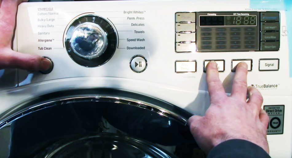 دکمه ها و علامت های ماشین لباسشویی ال جی - خدمات پشتیبان